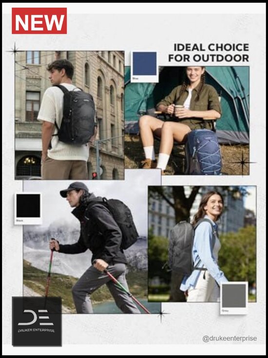 Lightweight 20L Hiking Backpack for Women Men, Multi-Pocket, Breathable Back main image 6
